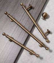 Load image into Gallery viewer, Mid-Century Retro Bronze Round Knobs, French New Chinese Style Premium Handles for Wardrobe, Drawer &amp; Kitchen Cabinet
