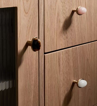Load image into Gallery viewer, Marble &amp; Brass Drawer Pulls, French Retro Bronze Mid-Century Handles for Kitchen Cabinet &amp; Wardrobe
