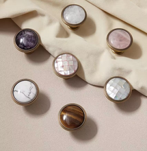 Load image into Gallery viewer, French Retro Crystal &amp; Shell Small Drawer Knobs, Premium American Style Brass Mid-Century Handles for Cabinets &amp; Wardrobes
