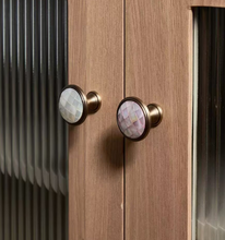 Load image into Gallery viewer, French Retro Crystal &amp; Shell Small Drawer Knobs, Premium American Style Brass Mid-Century Handles for Cabinets &amp; Wardrobes
