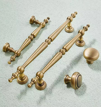 Load image into Gallery viewer, Solid Brass French Cream Style Retro Single Hole Drawer Knobs, Luxury Modern Vintage Handles for Cabinets &amp; Wardrobes
