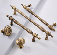 Load image into Gallery viewer, Antique Bronze Vintage Brass Drawer Pulls, New Chinese &amp; Mid-Century Luxury Handles for Wardrobe, Kitchen Cabinet &amp; Drawers
