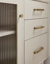 Load image into Gallery viewer, Mid-Century Long Brass Pulls | American Retro Antique Brass Cabinet &amp; Wardrobe Handles
