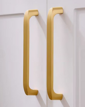 Load image into Gallery viewer, Nordic Minimalist Solid Brass Single Hole Knobs, Modern Luxury Gold Cabinet Drawer &amp; Wardrobe Handles
