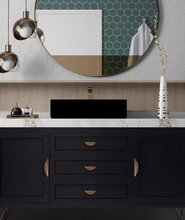 Load image into Gallery viewer, Mid-Century American Style Hidden Thumb Pulls, Side Mount Antique Bronze Brass Long Handles for Drawers &amp; Wardrobes
