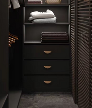 Load image into Gallery viewer, Mid-Century American Style Hidden Thumb Pulls, Side Mount Antique Bronze Brass Long Handles for Drawers &amp; Wardrobes
