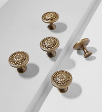 Load image into Gallery viewer, Daisy Shape Antique Bronze Brass Knobs, French Retro Luxury Mid-Century Cabinet &amp; Drawer Handles
