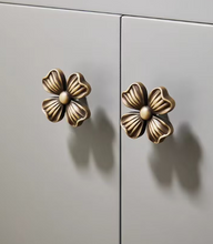 Load image into Gallery viewer, Nordic Luxury Four-Leaf Clover Brass Pulls, Creative Antique Bronze Handles for Cabinet Drawer Wardrobe
