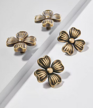 Load image into Gallery viewer, Nordic Luxury Four-Leaf Clover Brass Pulls, Creative Antique Bronze Handles for Cabinet Drawer Wardrobe

