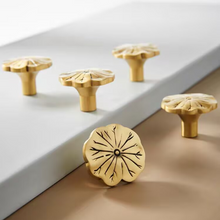 Load image into Gallery viewer, Premium Antique Bronze Lotus Leaf Brass Knobs, New Chinese Retro Single Hole Handles for Cabinets &amp; Drawers
