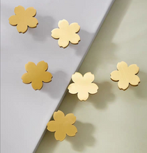 Load image into Gallery viewer, Gold Cherry Blossom Brass Knobs, Lovely Single Hole Handles for Kids Cabinet, Drawer &amp; Wardrobe

