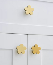 Load image into Gallery viewer, Gold Cherry Blossom Brass Knobs, Lovely Single Hole Handles for Kids Cabinet, Drawer &amp; Wardrobe
