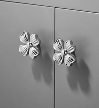 Load image into Gallery viewer, Silver Four-Leaf Clover Brass Handles, Modern Creative Knobs for Kids Cabinet, Drawer &amp; Wardrobe
