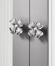 Load image into Gallery viewer, Silver Four-Leaf Clover Brass Handles, Modern Creative Knobs for Kids Cabinet, Drawer &amp; Wardrobe
