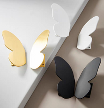 Load image into Gallery viewer, Nordic Butterfly Brass Self-Adhesive Handles, No Punch Black &amp; White Sticky Knobs for Drawer &amp; Wardrobe
