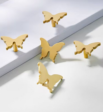 Load image into Gallery viewer, Gold Butterfly Brass Knobs, Luxury Cute Handles for Kids Cabinet, Drawer and Wardrobe
