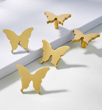Load image into Gallery viewer, Gold Butterfly Brass Knobs, Luxury Cute Handles for Kids Cabinet, Drawer and Wardrobe
