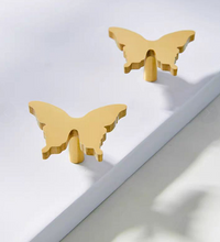 Load image into Gallery viewer, Gold Butterfly Brass Knobs, Luxury Cute Handles for Kids Cabinet, Drawer and Wardrobe
