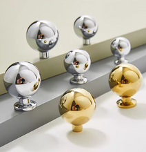 Load image into Gallery viewer, Silver Round Brass Knobs, French American Style Handles for Cabinet, Drawer and Wardrobe
