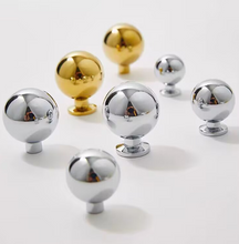 Load image into Gallery viewer, Silver Round Brass Knobs, French American Style Handles for Cabinet, Drawer and Wardrobe
