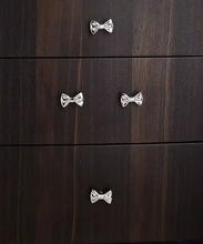 Load image into Gallery viewer, Silver French Bowknot Brass Knobs, Cute Handles for Cabinet, Drawer &amp; Kids Wardrobe
