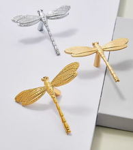 Load image into Gallery viewer, Gold Dragonfly Brass Knobs, Unique Luxury Handles for Cabinet, Drawer and Wine Cabinet
