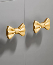 Load image into Gallery viewer, Gold Cartoon Bow Brass Knobs, French Creative Handles for Kids Cabinet &amp; Wardrobe
