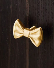 Load image into Gallery viewer, Gold Cartoon Bow Brass Knobs, French Creative Handles for Kids Cabinet &amp; Wardrobe
