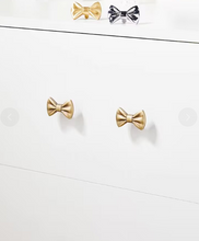 Load image into Gallery viewer, Antique brass French Bow Brass Knobs, Cute Handles for Cabinet, Drawer &amp; Kids Wardrobe
