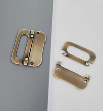 Load image into Gallery viewer, Antique Bronze Recessed Brass Handles, No Punch Retro Hidden Pulls for Cabinet &amp; Wardrobe
