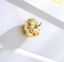 Load image into Gallery viewer, Gold Pumpkin Brass Knobs, Cute Luxury Handles for Cabinet, Drawer and Bedside Table
