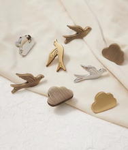 Load image into Gallery viewer, Wild Goose &amp; Cloud Brass Knobs, Silver &amp; Bronze Handles for Kids Cabinet, Drawer and Shoe Cabinet
