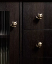 Load image into Gallery viewer, Bear Shaped Brass Knobs, Bronze &amp; Silver Single Hole Retro Handles for Cabinet &amp; Kids Furniture
