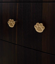 Load image into Gallery viewer, Antique Brass Cat Paw Brass Knobs, Lovely Single Hole Handles for Kids Furniture

