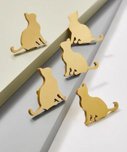 Load image into Gallery viewer, Gold Cat Brass Knobs, Lovely Creative Handles for Cabinet and Drawers
