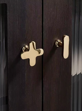 Load image into Gallery viewer, Black Plus Minus Brass Knobs, Modern American Single Hole Pull Handles for Cabinets, Wardrobes &amp; Kids Furniture
