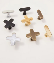 Load image into Gallery viewer, Black Plus Minus Brass Knobs, Modern American Single Hole Pull Handles for Cabinets, Wardrobes &amp; Kids Furniture
