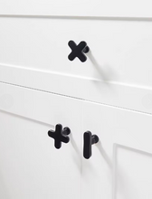 Load image into Gallery viewer, Black Plus Minus Brass Knobs, Modern American Single Hole Pull Handles for Cabinets, Wardrobes &amp; Kids Furniture
