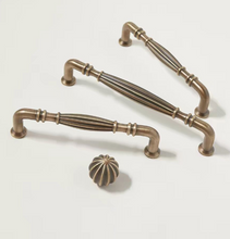 Load image into Gallery viewer, Mid Century French Antique Bronze Long Brass Handles, European Retro Pulls for Cabinet, Drawer, Wardrobe &amp; Shoe Storage
