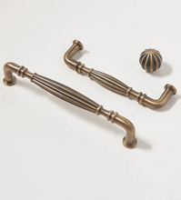 Load image into Gallery viewer, Mid Century French Antique Bronze Long Brass Handles, European Retro Pulls for Cabinet, Drawer, Wardrobe &amp; Shoe Storage
