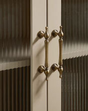 Load image into Gallery viewer, French Antique Brass Long Brass Handles, Retro Mid Century Minimalist Pulls for Cabinet, Drawer and Wardrobe
