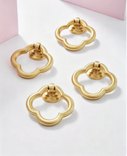 Load image into Gallery viewer, Mid Century Luxury Gold Brass Pulls, Retro Minimalist Handles for Cabinets, Drawers and Wardrobes

