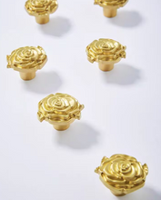 Load image into Gallery viewer, French Gold Rose Brass Knobs, Minimalist Luxury Single Hole Handles for Drawers, Wardrobes and Bedside Cabinets
