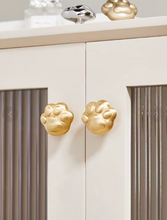 Load image into Gallery viewer, Cartoon Cat Paw Brass Knobs, Lovely Single Hole Handles for Children’s Wardrobe, Drawer and Shoe Cabinet

