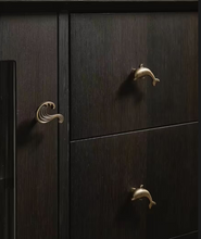 Load image into Gallery viewer, Designer Dolphin Wave Brass Knobs, Lovely Animal Small Handles for Children’s Wardrobes, Drawers and Cabinets
