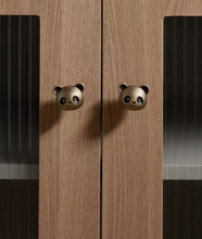 Load image into Gallery viewer, Gold &amp; Silver Panda Brass Knobs, Lovely Cartoon Animal Handles for Children’s Wardrobes, Drawers and Kitchen Cabinets
