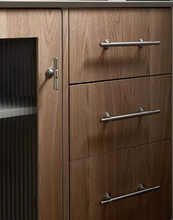 Load image into Gallery viewer, Modern Minimalist Matte Brushed Silver Pull Handles, High-end French Style Stainless Steel &amp; Brass Hardware for Cabinets, Drawers and Wardrobes
