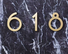 Load image into Gallery viewer, Nordic Minimalist Brass Digital House Numbers, Creative Wall Mount Room Number Signs for Home Decor
