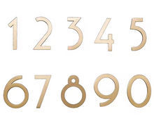 Load image into Gallery viewer, Nordic Minimalist Brass Digital House Numbers, Creative Wall Mount Room Number Signs for Home Decor
