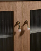 Load image into Gallery viewer, Bright Gold Brass Crystal Pendant Pulls, French Modern Luxury Handles for Drawers, Bookcases, Shoe Cabinets &amp; Wardrobes
